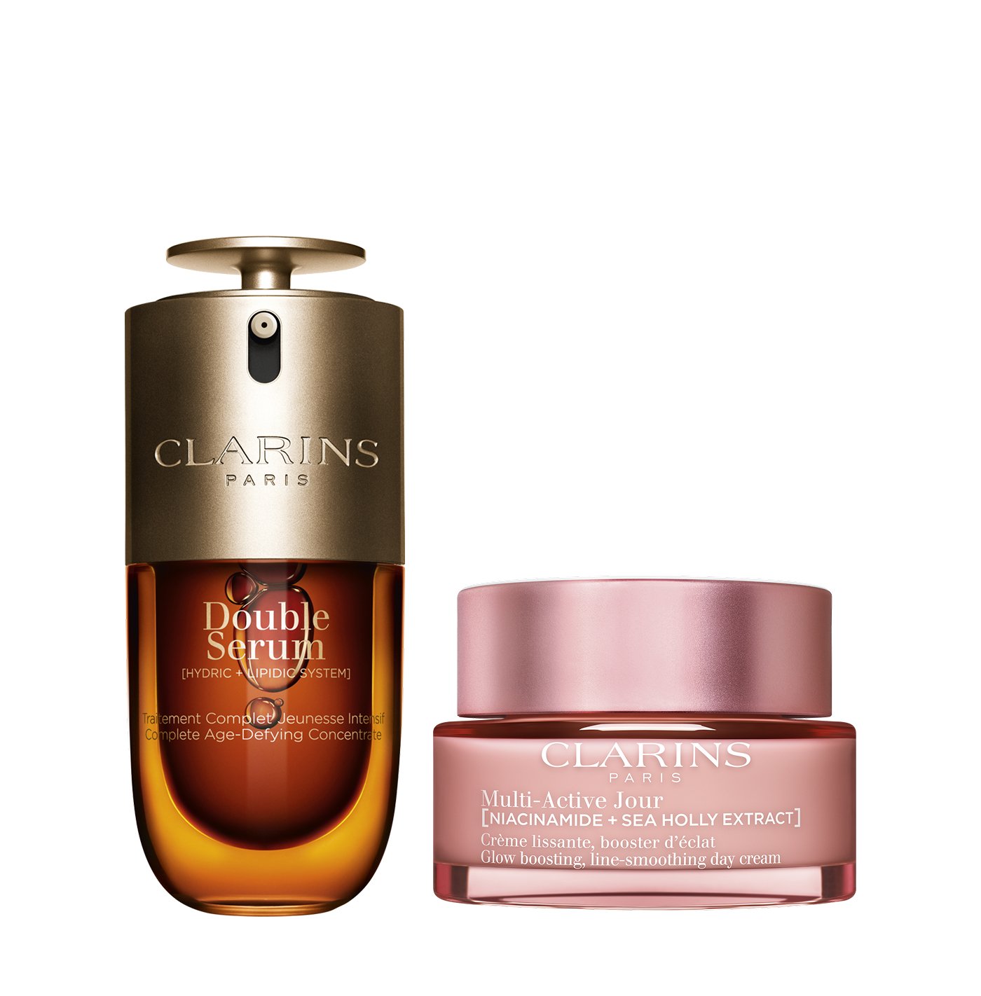 Clarins Multi Active Set | 1 Oz. Double Serum and Multi Active Day