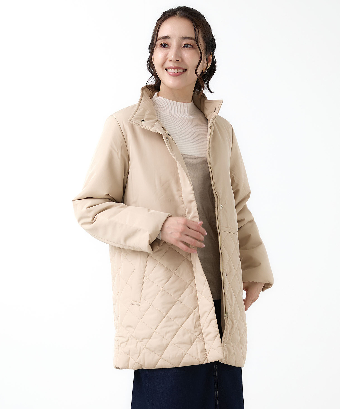 レディース キルティング切り替え 中綿 ジャケット【撥水加工】通販