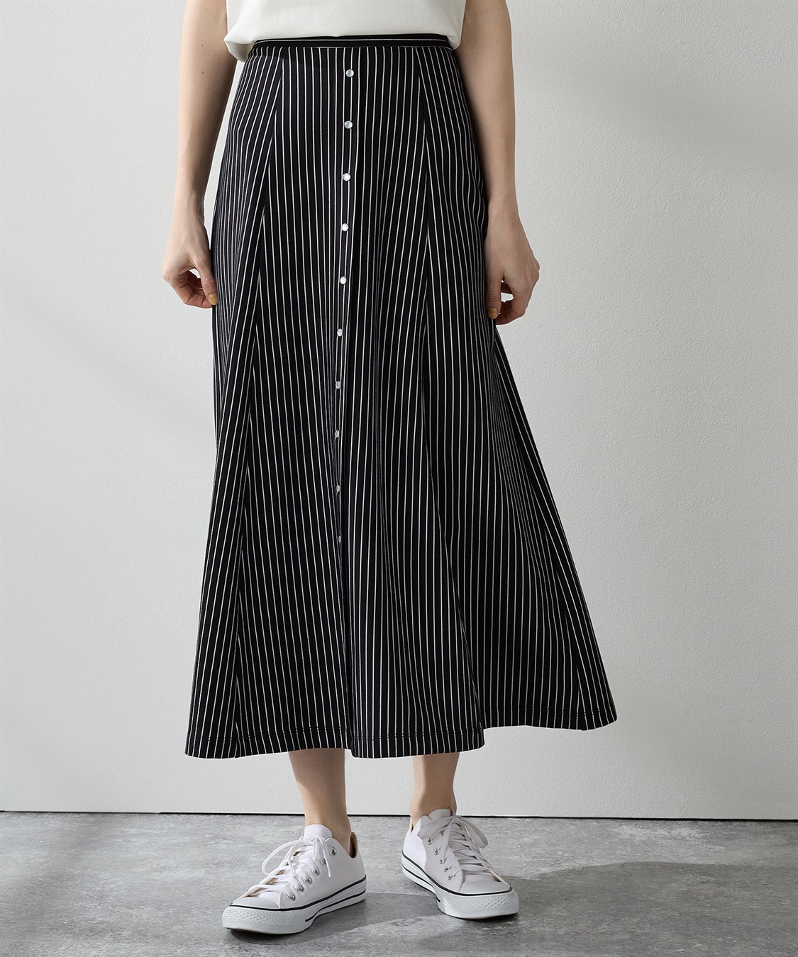 ストライプボタンスカート LE SOUK HOLIDAY｜クロスプラス公式通販サイト