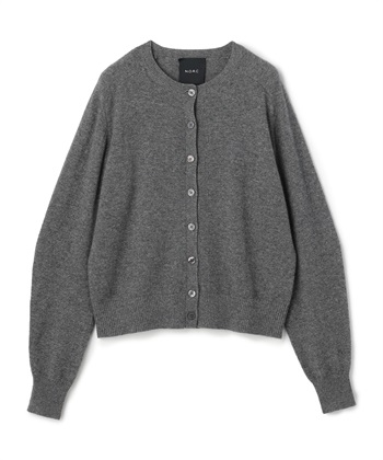 CASHMERE100%】カシミヤクルーネックニットカーディガン N.O.R.C