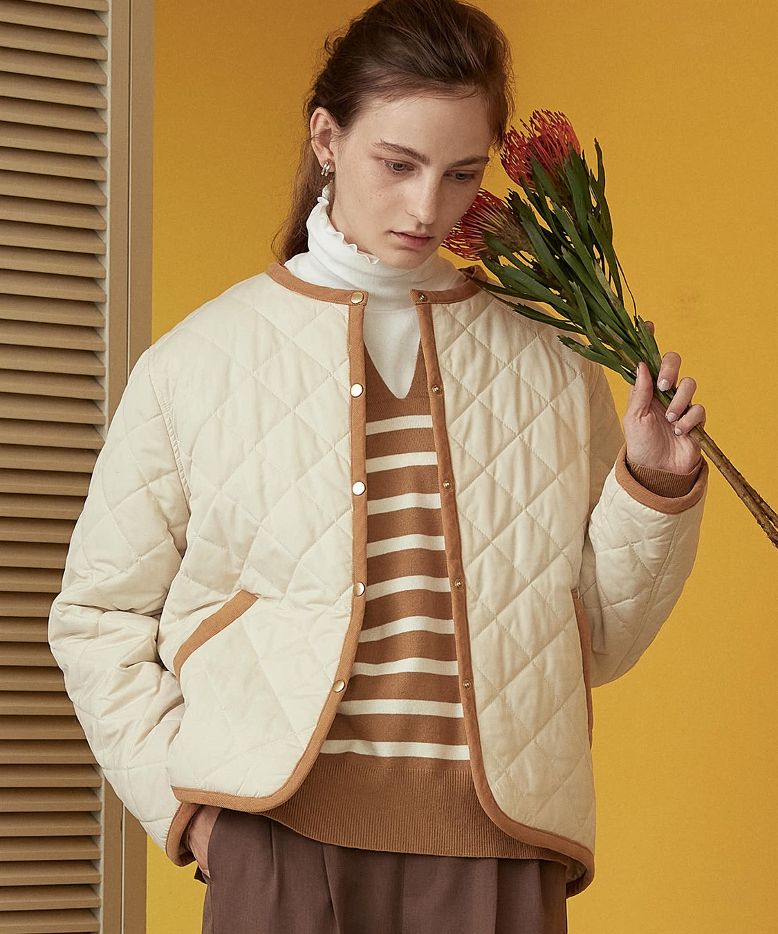 ノーカラーキルトジャケット LE SOUK HOLIDAY｜クロスプラス公式通販サイト