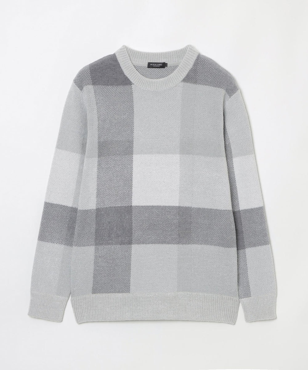フェザークレストブリッジチェックニット（ニットウェア）｜BLACK