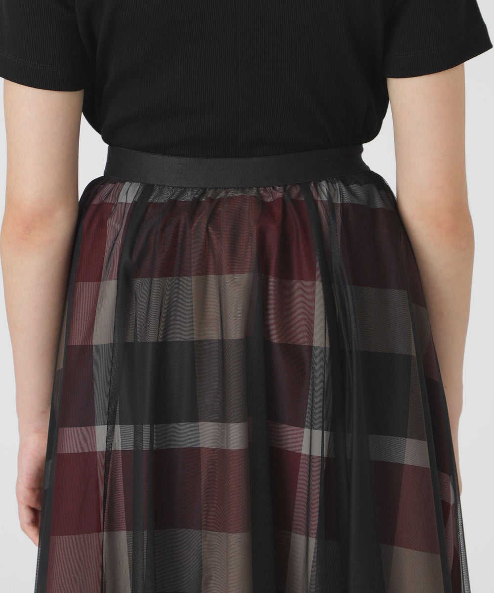 クレストブリッジチェックライトクロッシングチュールスカート