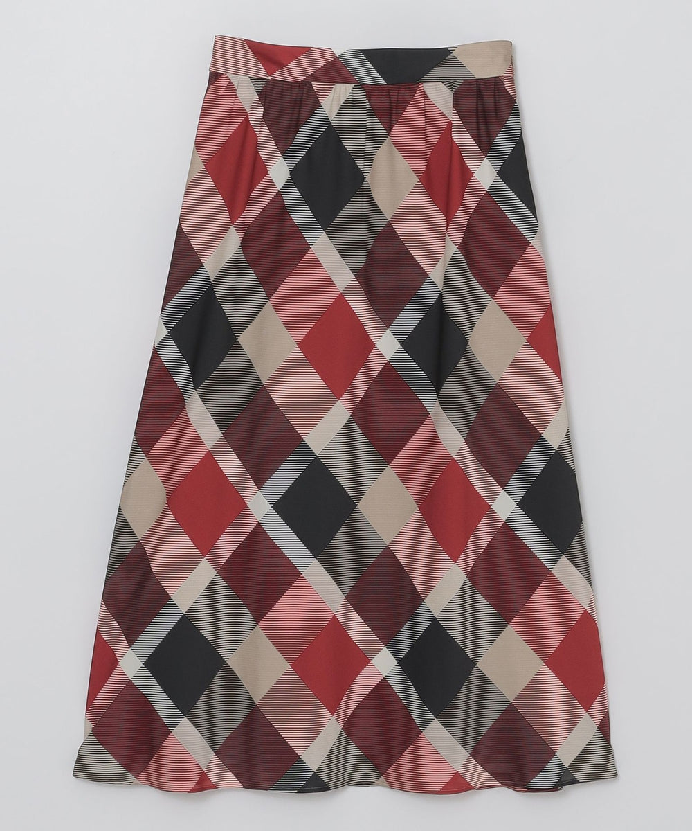 取扱店舗限定】クレストブリッジチェックサテンプリントスカート