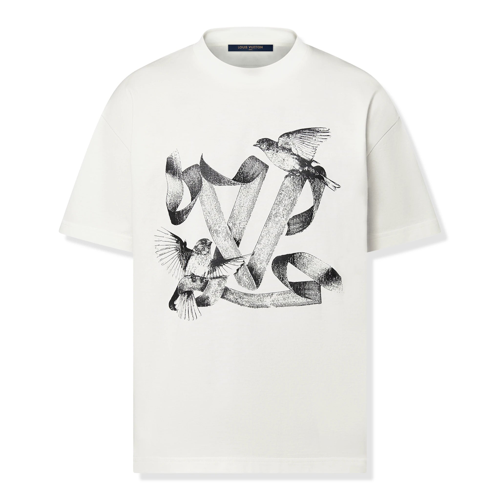 Louis Vuitton LV Birds Printed Cotton T Shirt White | 1ABXR5