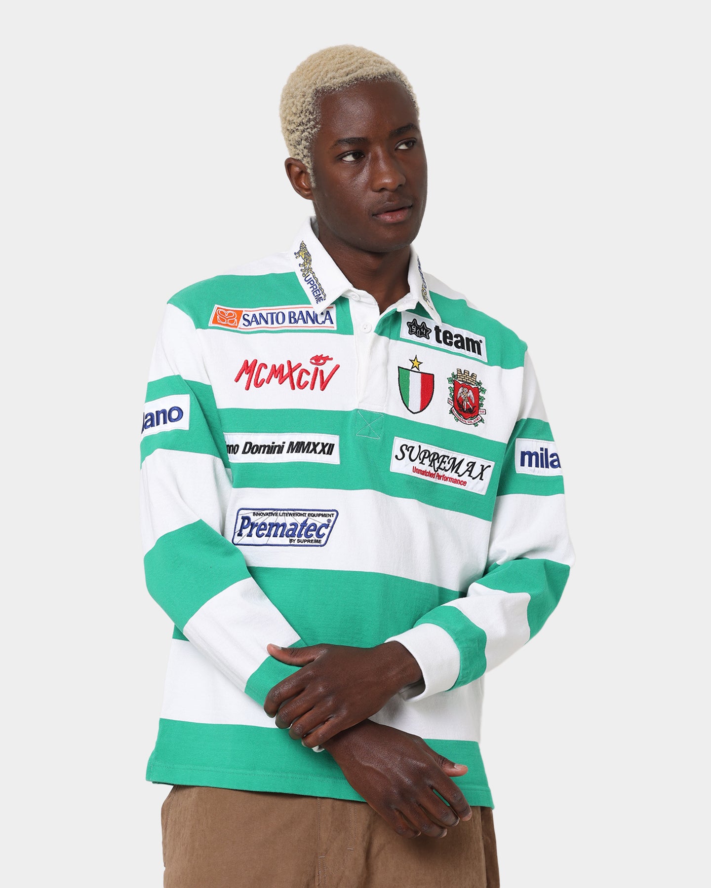 Supreme Stripe Rugby Jersey White | Culture Kings US