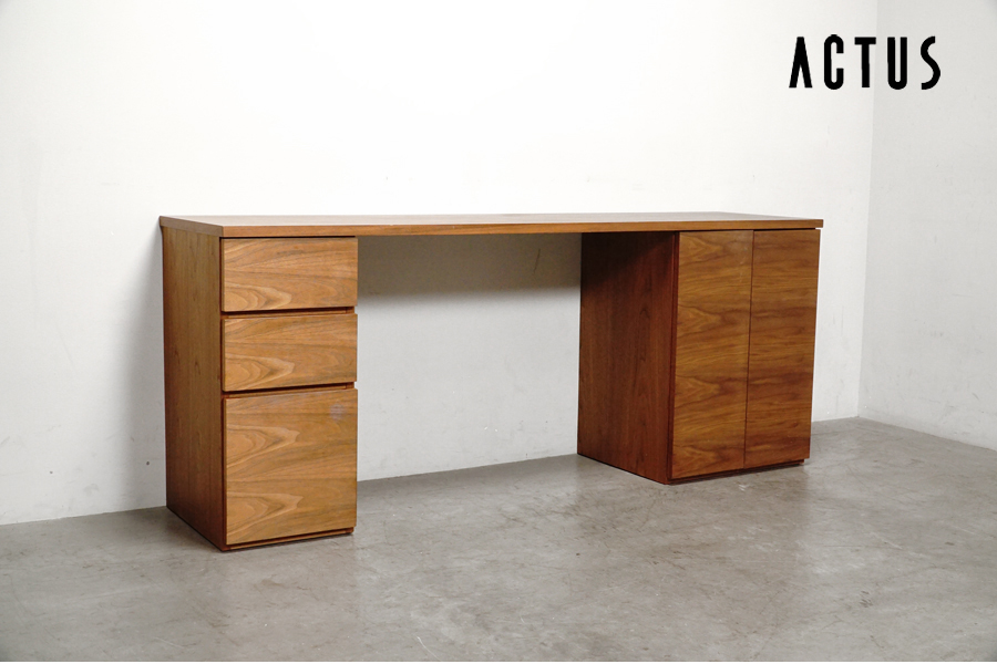 アクタス メッツォ2 200 ウォールナット 両袖机 パソコンデスク iso