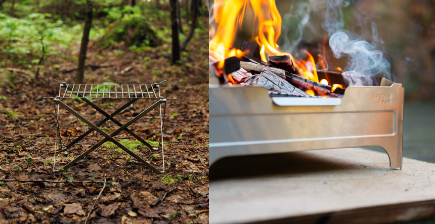 軽量でうつくしく実用的な「ウルフ&グリズリー」のグリルと焚き火台が