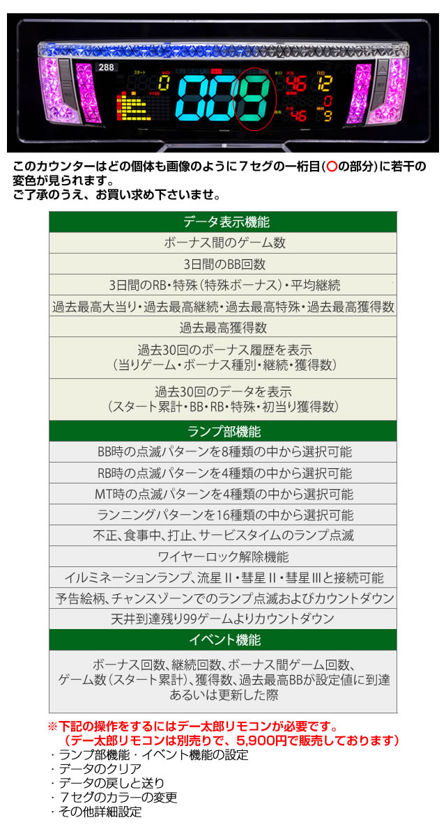 中古】【パチスロ用】デー太郎ランプ888（トリプルエイト）【差枚数
