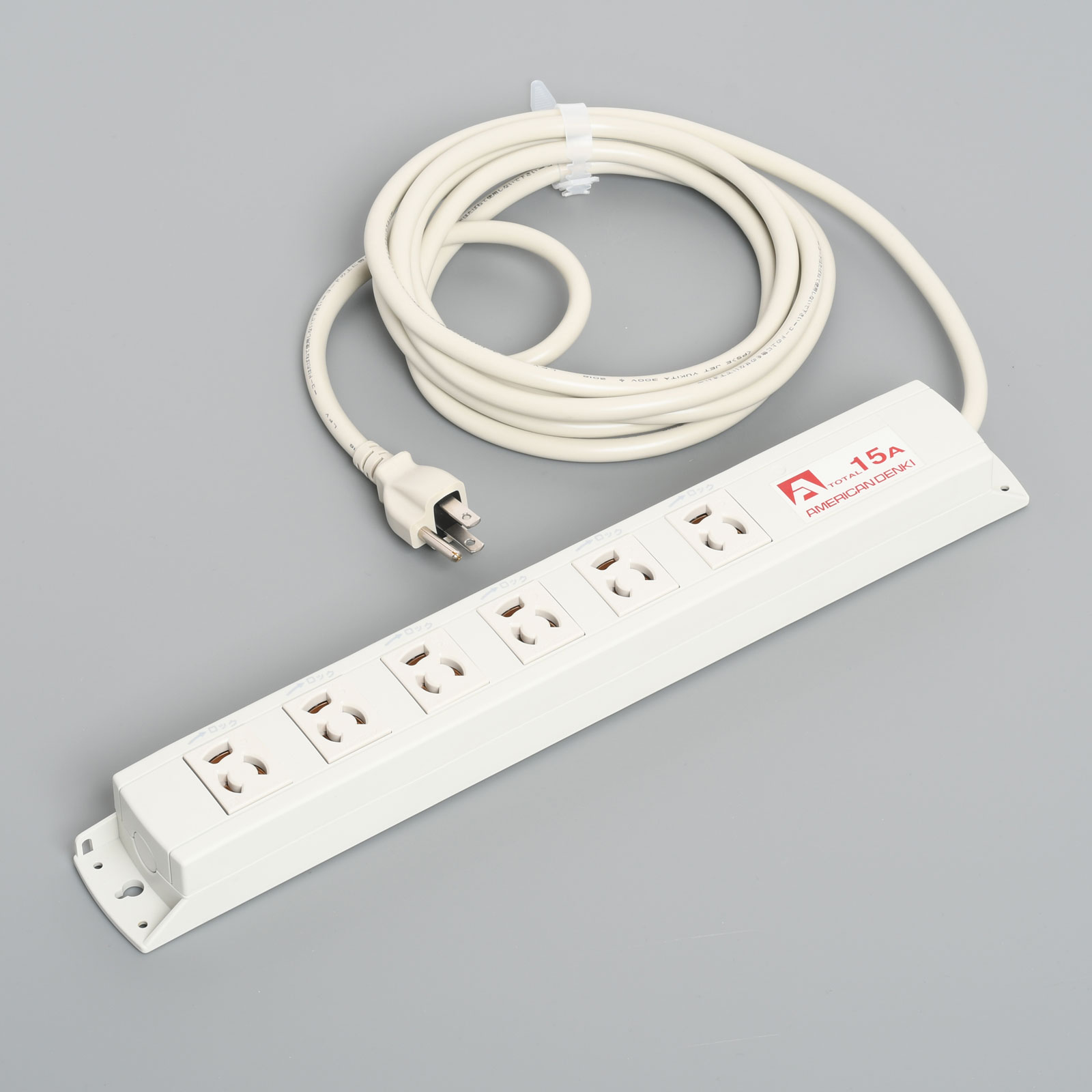 KC1334 接地形2P 15A 125V マルチユースOAタップ 抜止形6ヶ口 コード3M