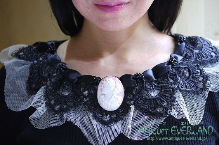 アフロディーテ ピンク シェル カメオ ブローチ ペンダント