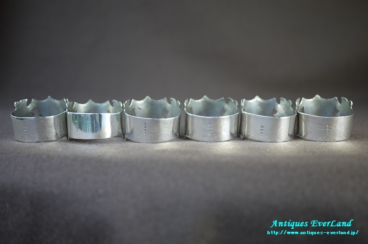 シルバー ナプキンリング 6名様分 シールド オリジナルボックス入り