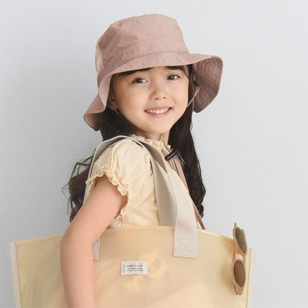 kukka ja puu キッズ 帽子 メッシュタイプ 保冷剤ポケット＆日よけタレ