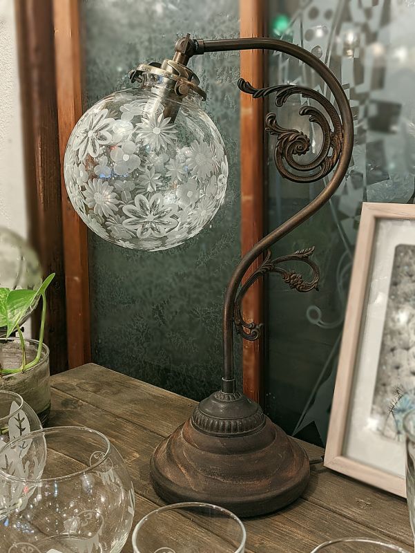 限定品 全花切子 丸型138スタンドライトG クリア 藤本幸治 アトリエ Ansan