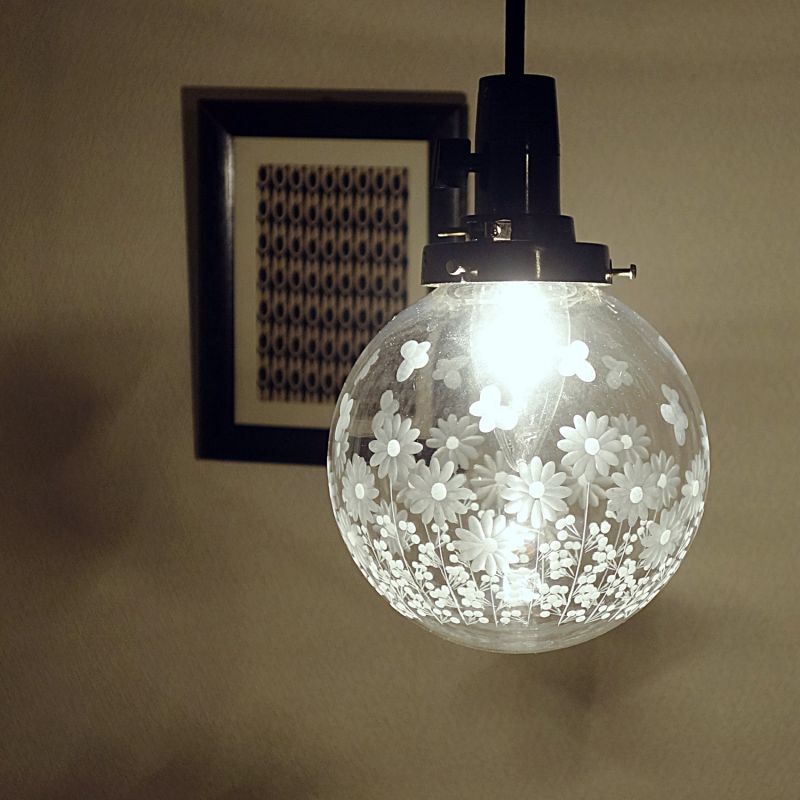 ポンポン花切子138ペンダントライト クリア 藤本幸治 アトリエ Ansan