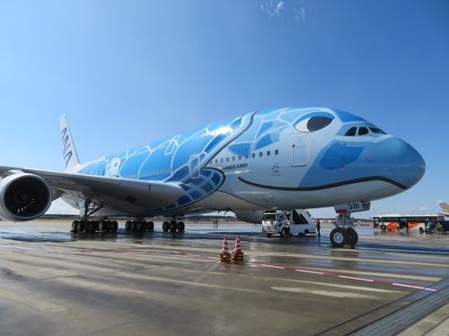 NH20163 1:200 A380 JA381A FLYING HONU ANAブルー スナップフィット