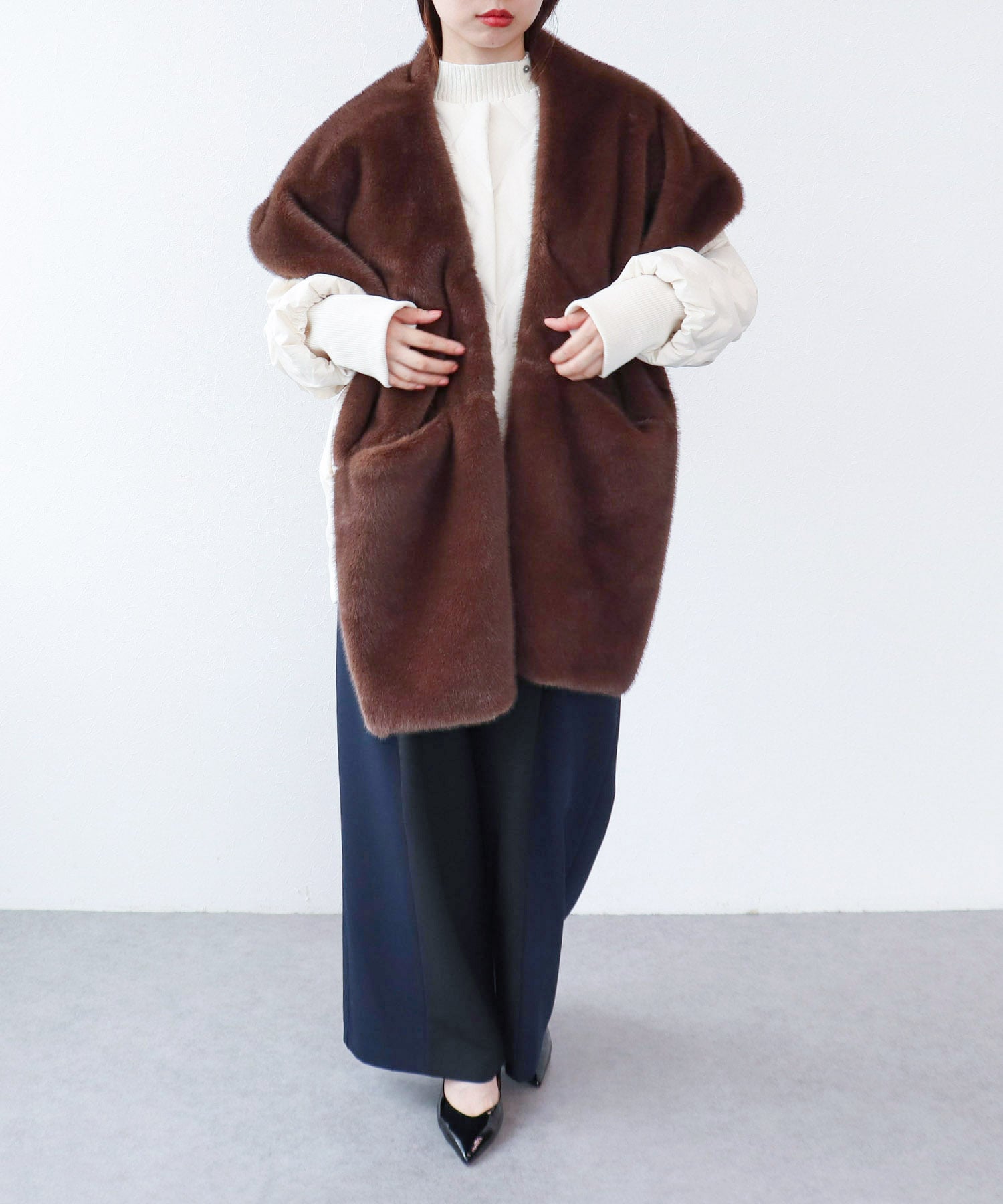 ミンクフェイクファーストール | AND ON JIONE STORE（アンドオン