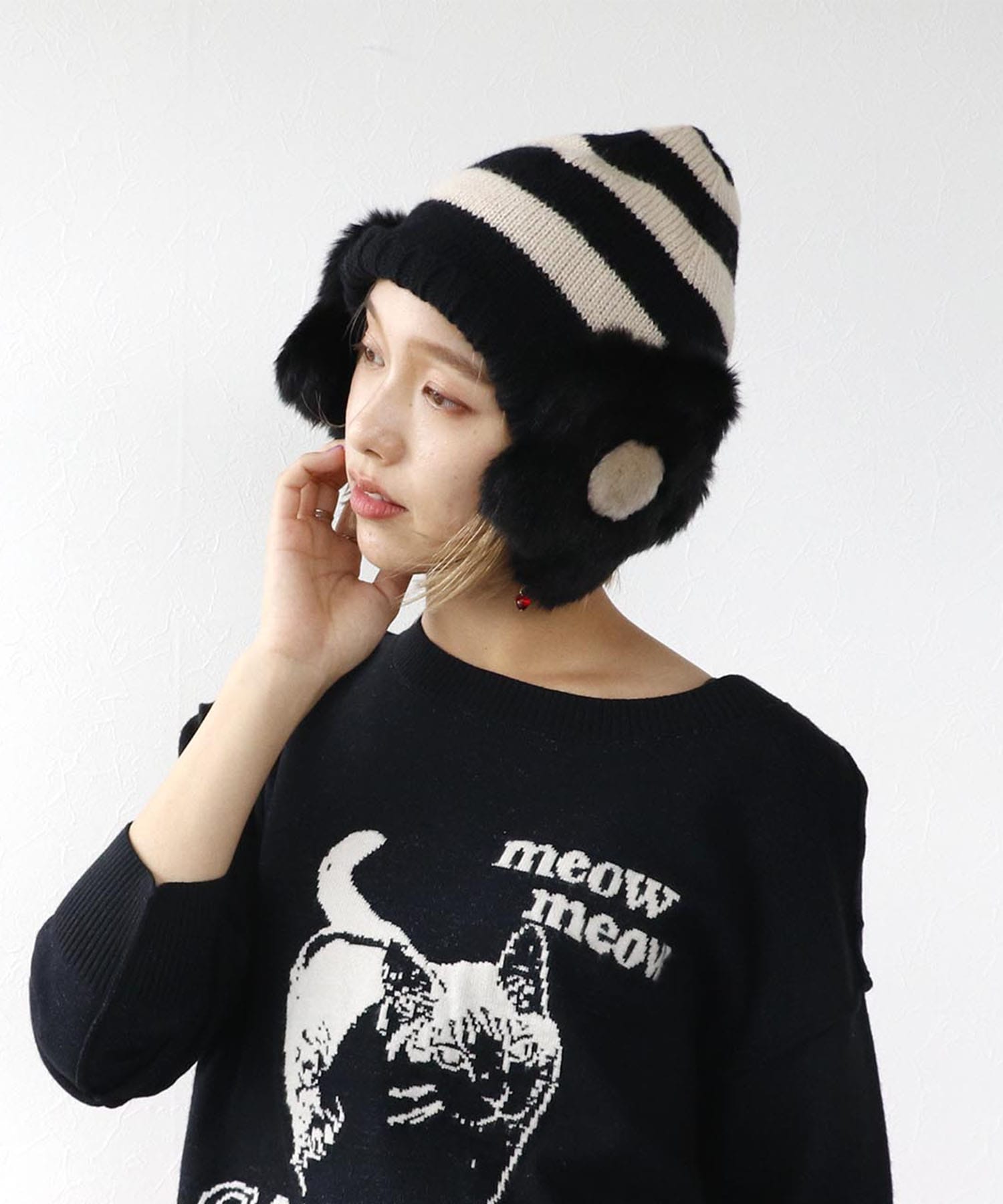花びら耳付きニットキャップ | AND ON JIONE STORE（アンドオン