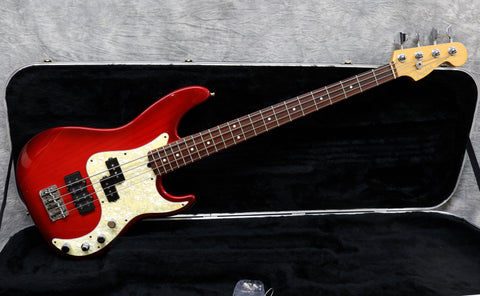 1996 Fender Precision Deluxe, Trans Red – Andy Baxter Bass & Guitars