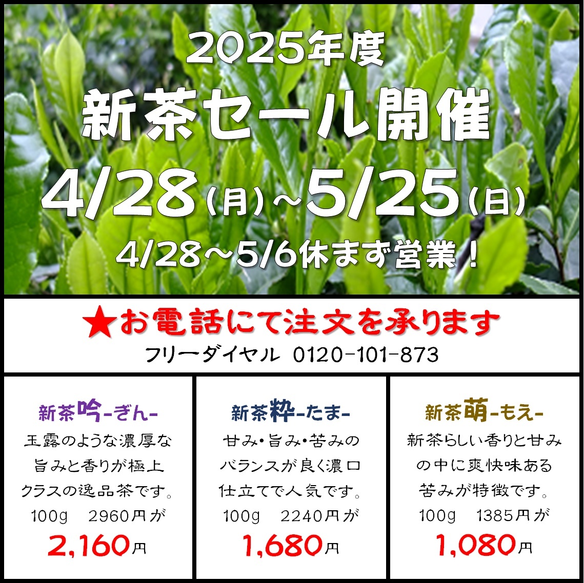 2025年度新茶セール開催 | 新着情報 | 葵製茶 - 西尾の抹茶メーカー