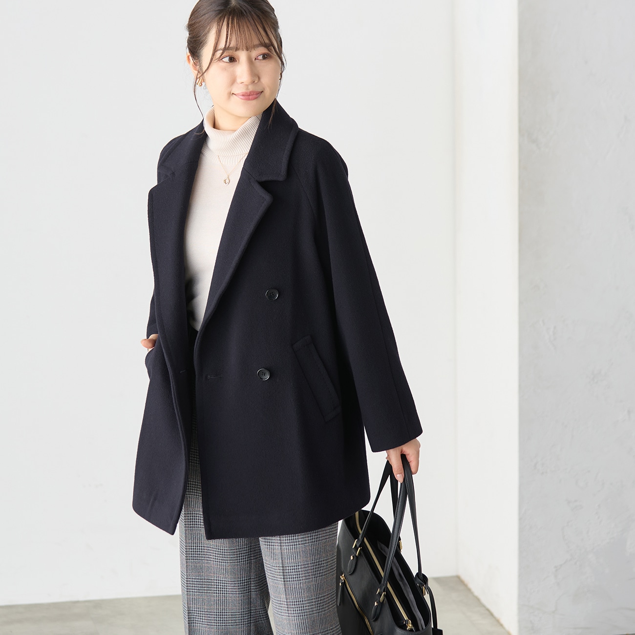 特価】【WEB限定価格】ウールラグランピーコート 紺【AOKI公式通販】