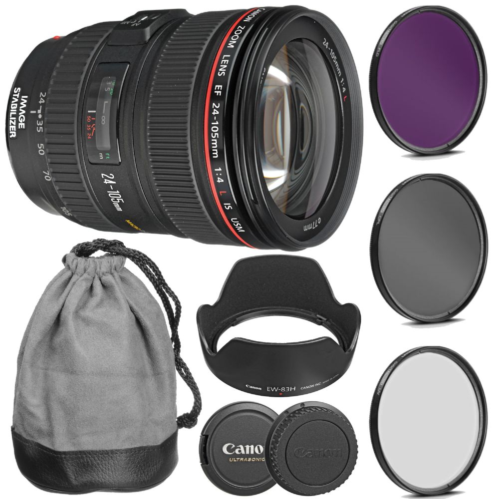Canon EF 24-105mm f/4L IS USM Lens Deluxe Kit 24105KITFLK