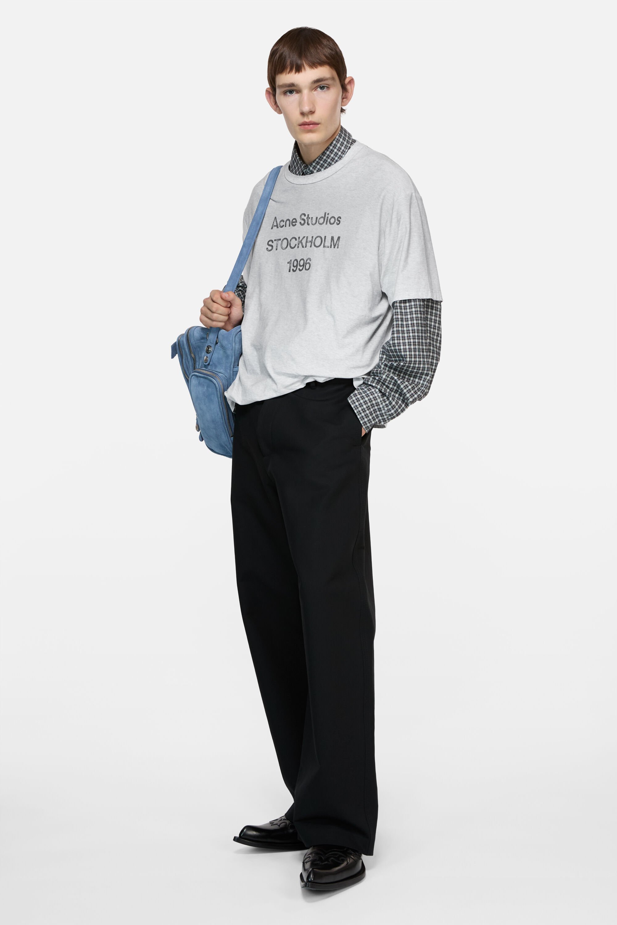 Acne Studios - Logo t-shirt - Relaxed unisex fit - Pale Grey Melange