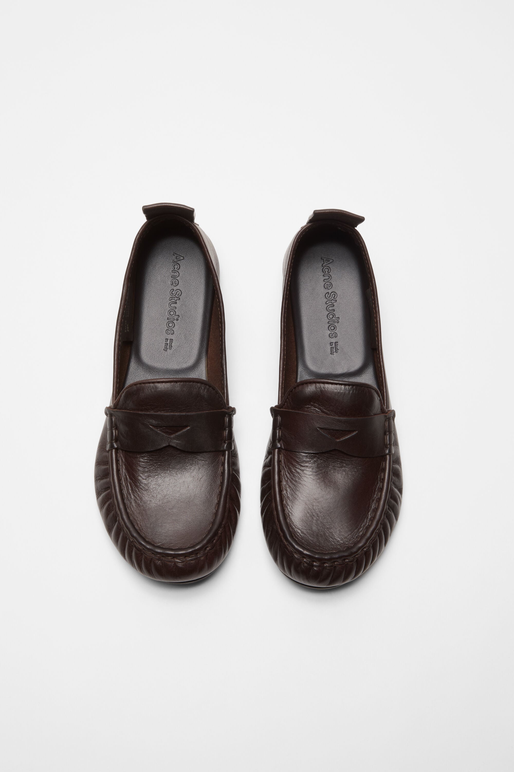 Acne Studios - レザーローファー - ダークブラウン