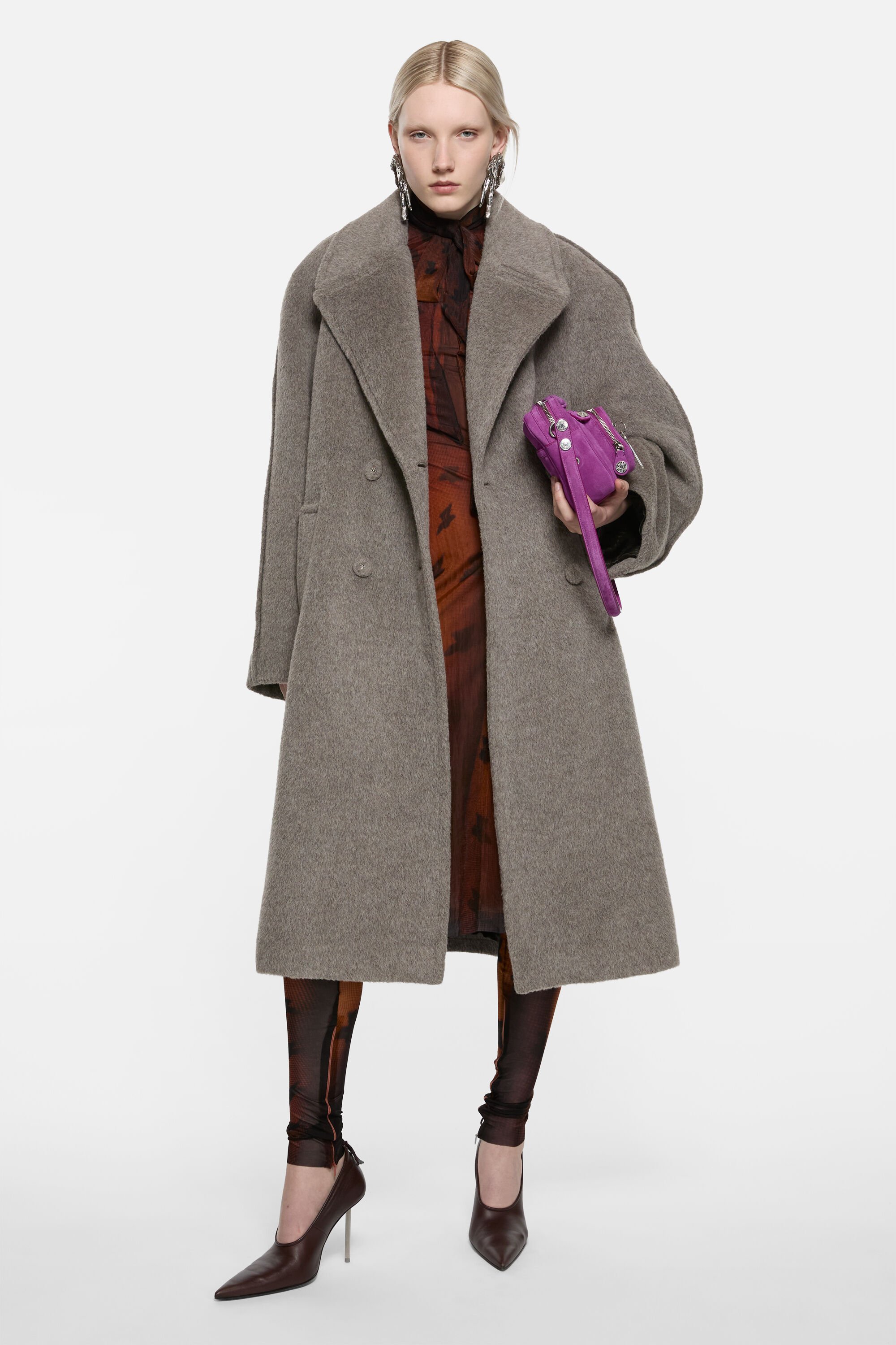 Acne Studios - Double-breasted wool coat - Warm Grey Melange