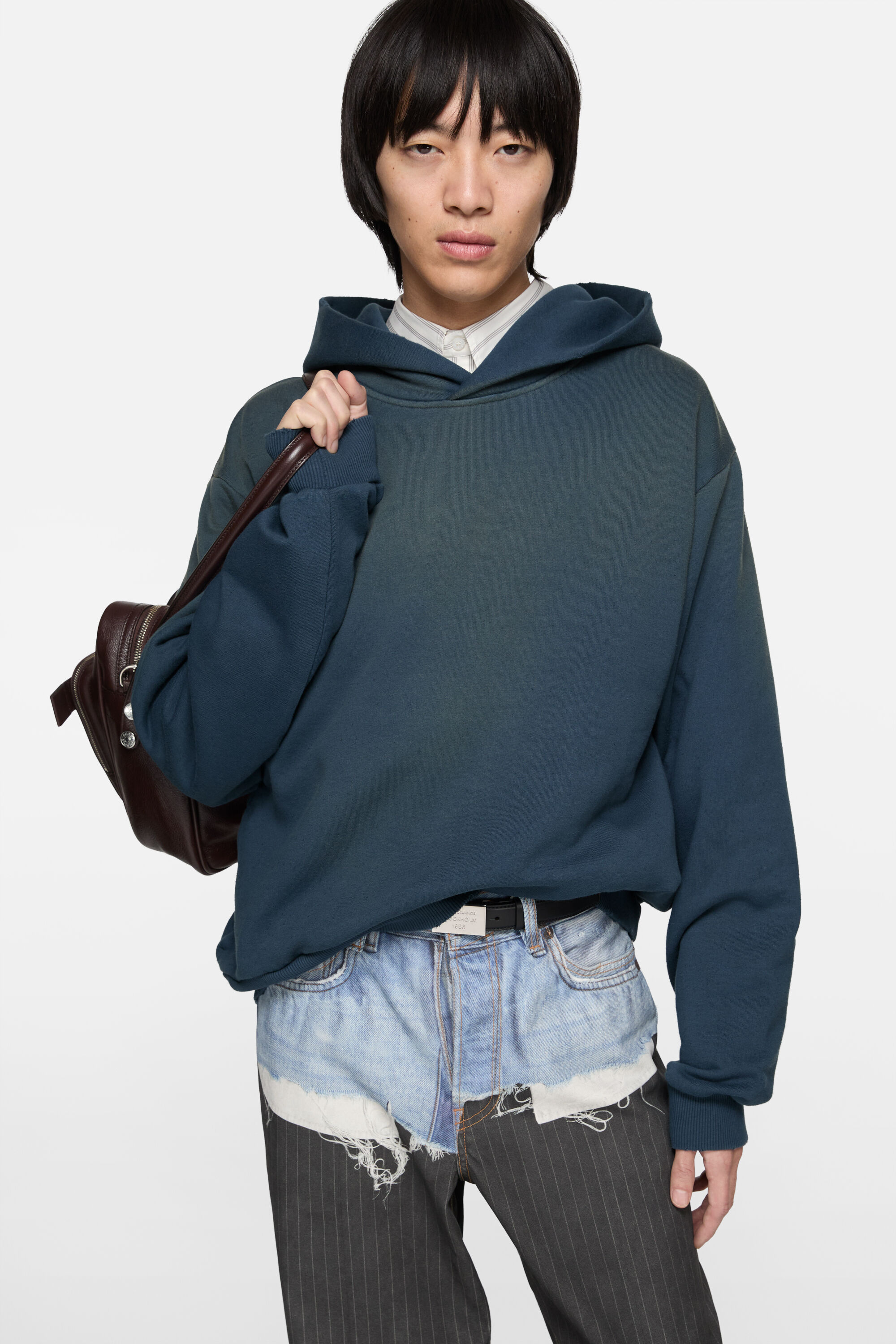 Acne Studios - Fleece logo hoodie - Deep blue