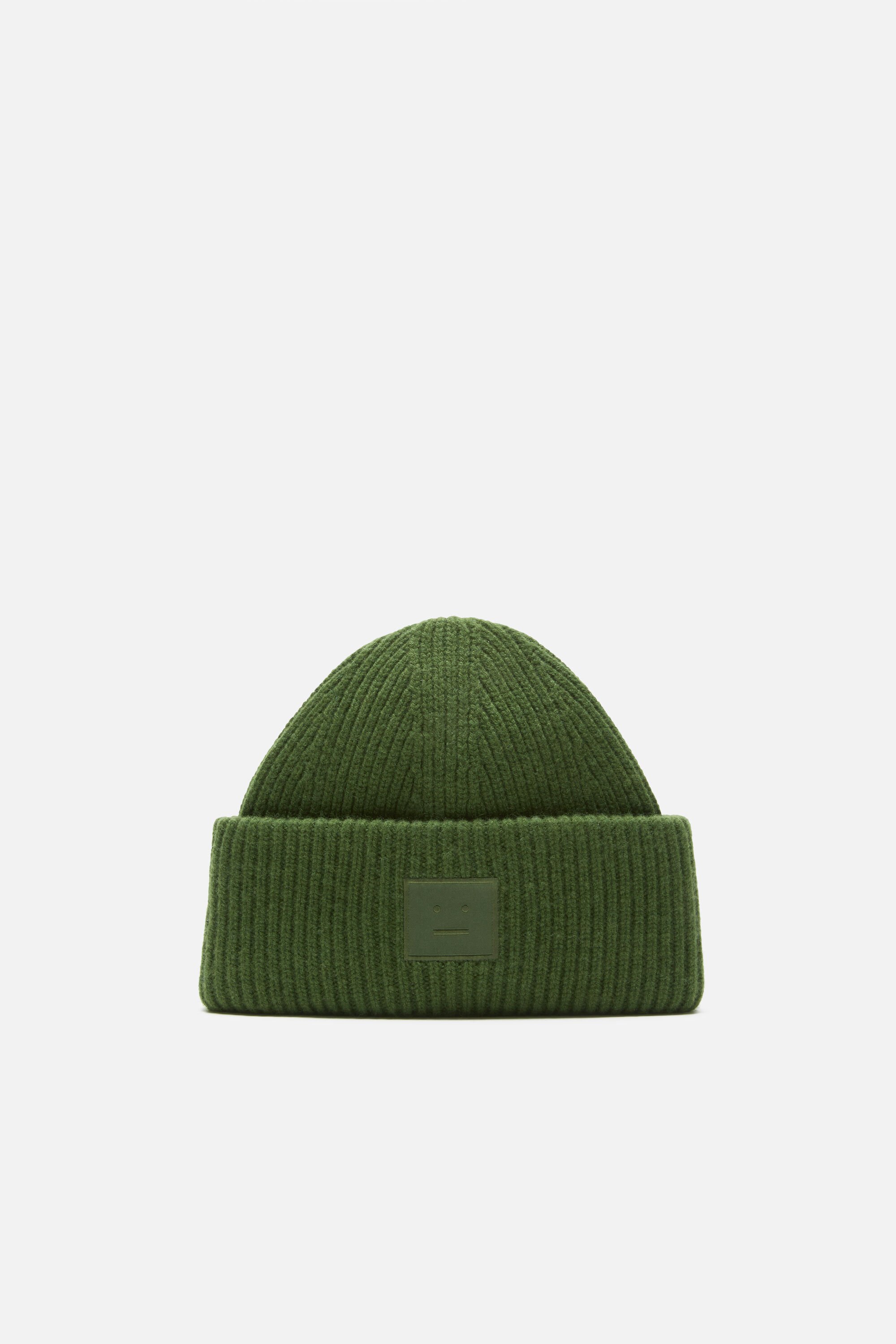 Acne Studios - Face logo beanie - Yak - Bottle green