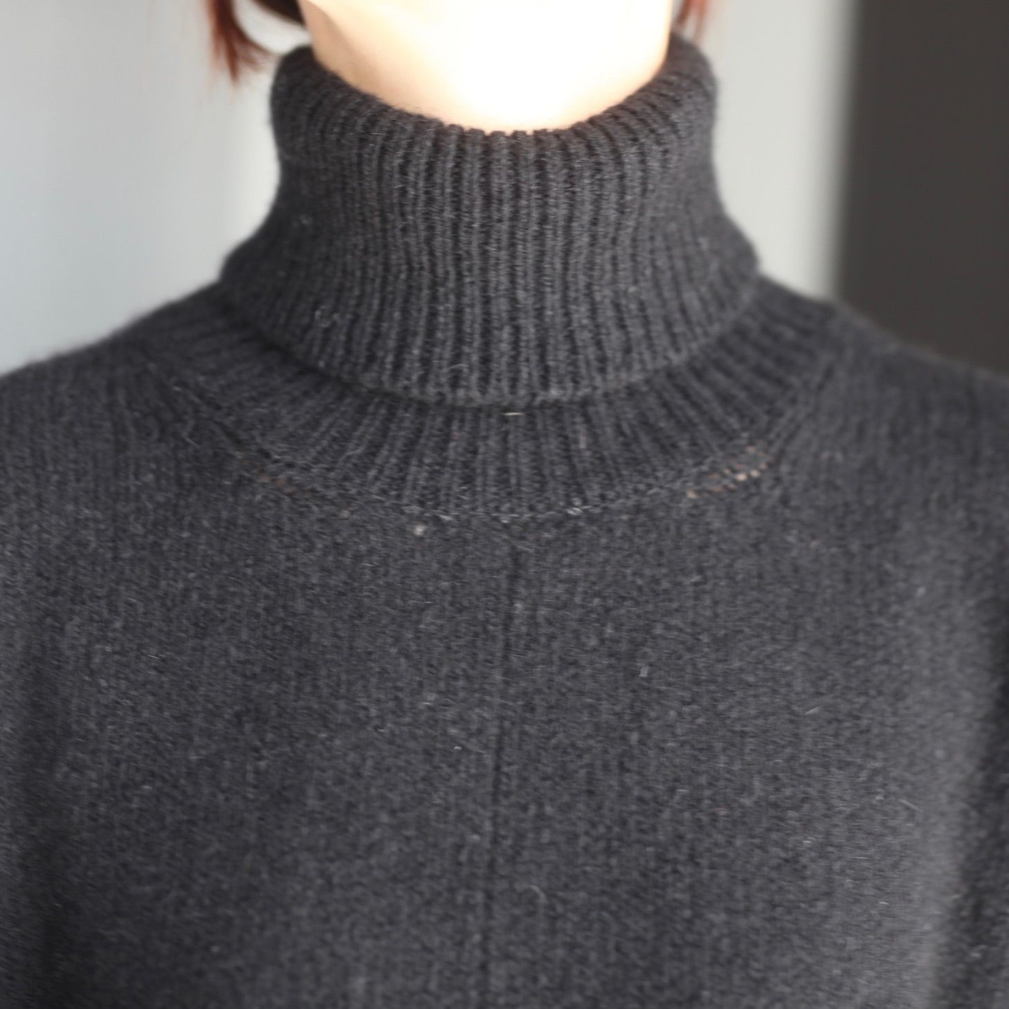 ssstein - 【残り一点】Cashmere/Sable Tweed Knit Turtle Neck LS