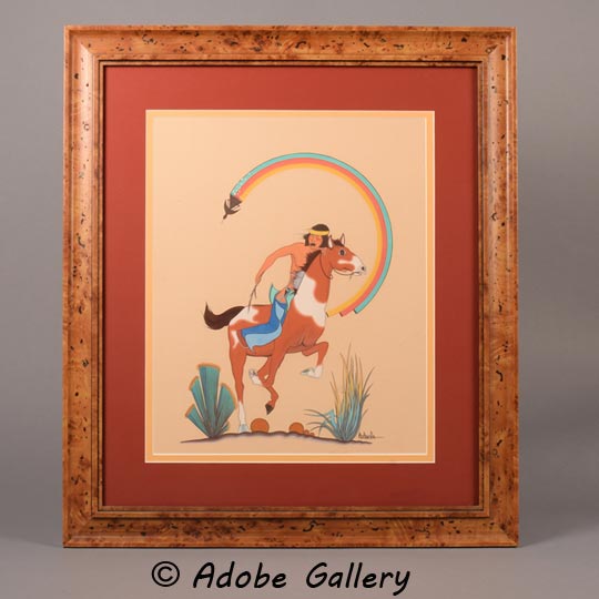 San Ildefonso Pueblo Southwest Native American Painting Popovi Da