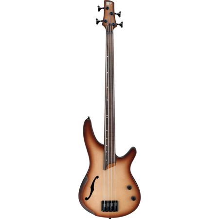 Ibanez SRH500F Fretless Bass Guitar, Natural Browned Burst Flat