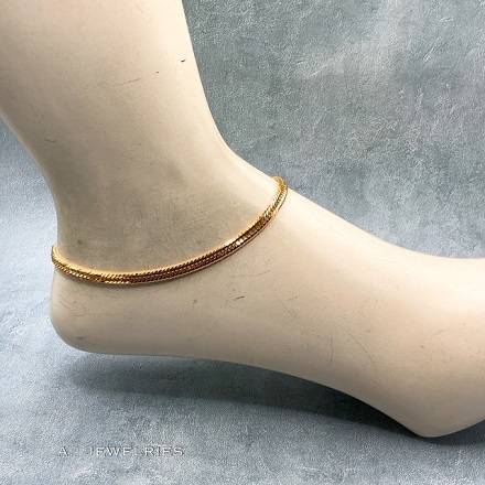 K18 12面カット トリプル 喜平 アンクレット 14g 26cm /K18 12cut