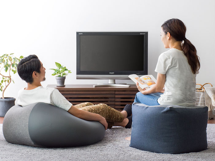 日本製】洗えるカバーのビーズクッション 体にフィット XLサイズ