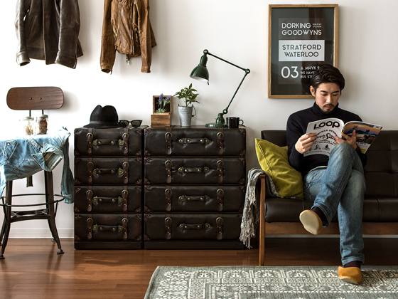 ヴィンテージトランクチェスト CHESTER(チェスター)5段タイプ | 家具