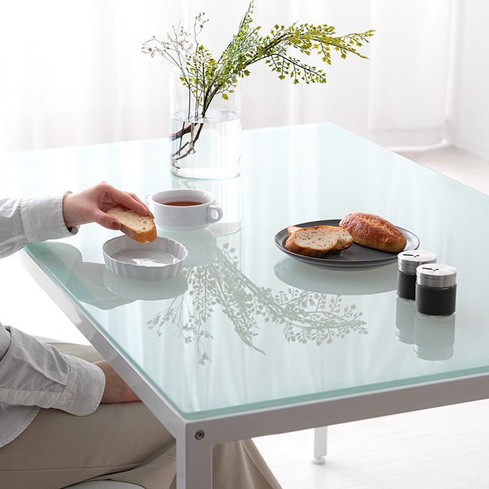 2人用 ガラストップダイニング3点セット【スリムチェアタイプ】 | 家具