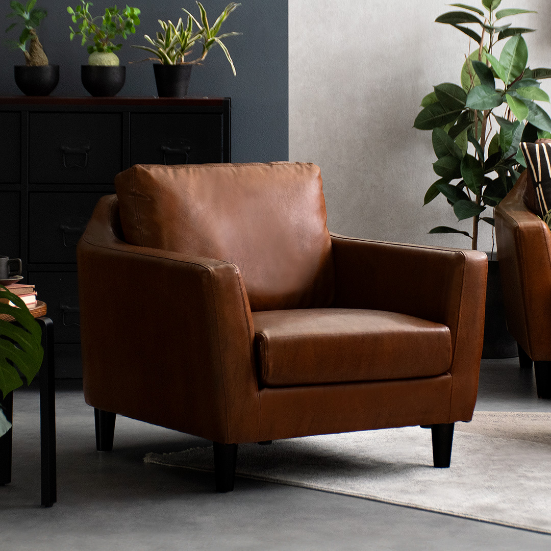 1人掛けソファ パーソナルチェア ポケットコイル 天然木脚 LAURU