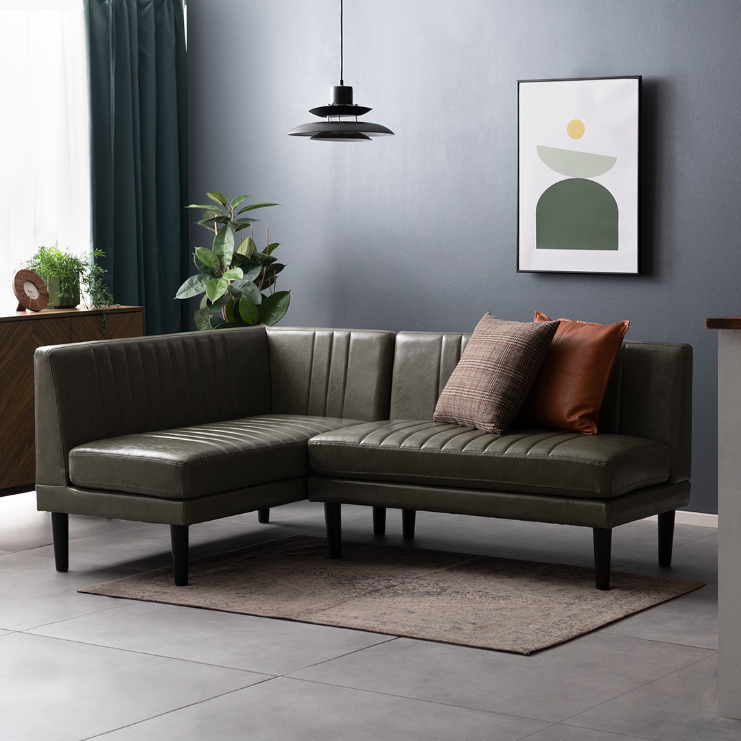 ダイニングソファセット 2点 コーナーソファ ポケットコイル LEKKA