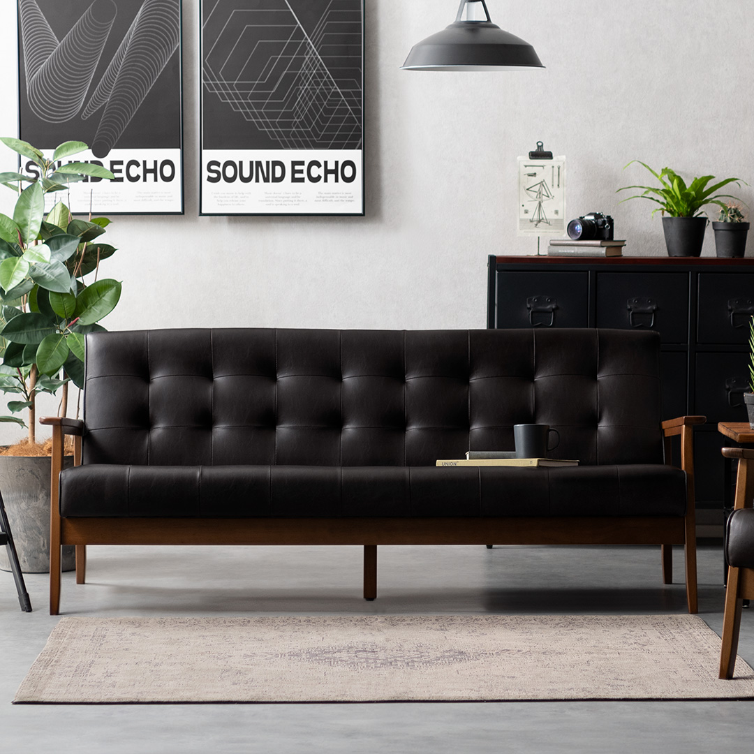 3人掛けソファ ヴィンテージ風 天然木フレーム WEIMAR | 家具