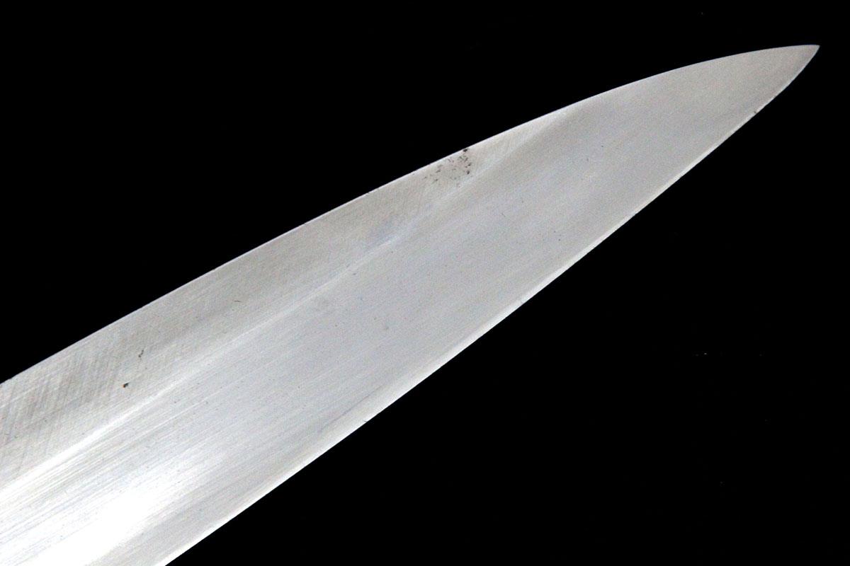 柳刃包丁 本焼 尺二 銀巻黒檀柄 黒檀鞘・袱紗・桐箱付 名入 KN02-A9210