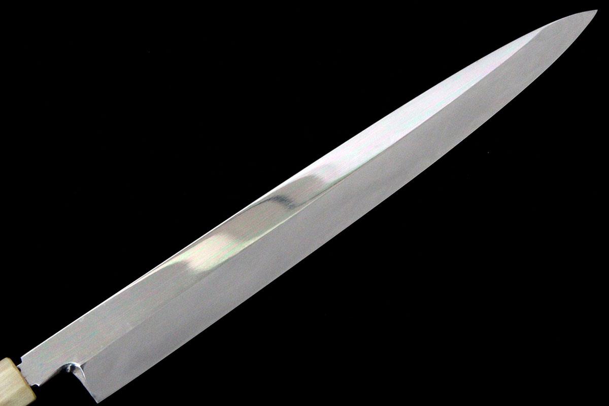 柳刃包丁 水焼本焼 尺 青一鋼 平鏡面 黒檀柄 白鞘・箱付 KN02-A9987