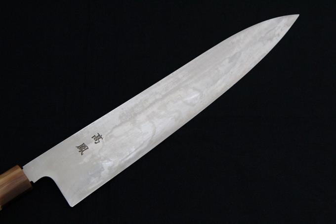 鈴木商事 和牛刀 包丁 300mm ステンレス鋼 水牛朴八角柄 箱付 λA653