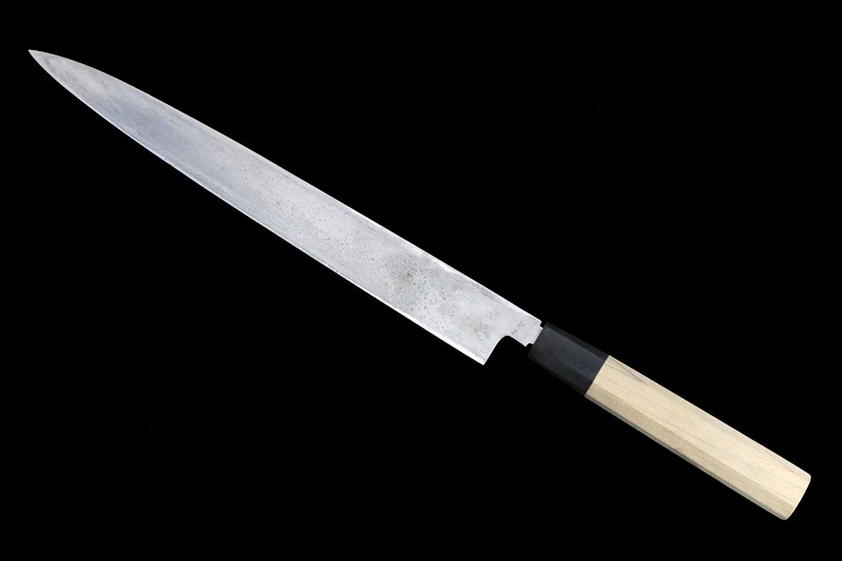 柳刃包丁 霞 尺 青鋼 本鍛錬 朴柄 箱付 KN02-B458-2L2A | 紀親 | 包丁