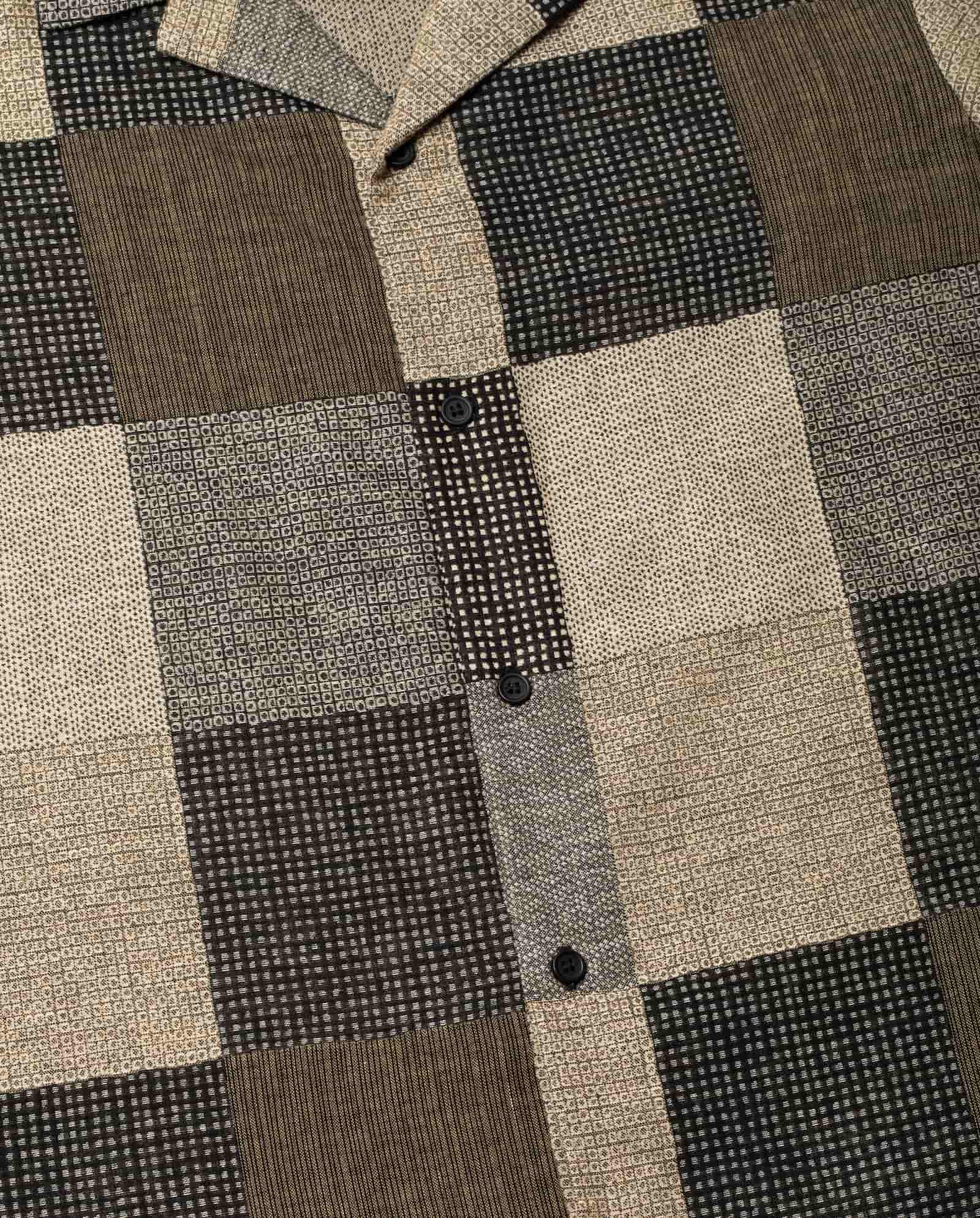 Camp Collar Shirt - Earth Patchwork | AKASHI-KAMA Shirting