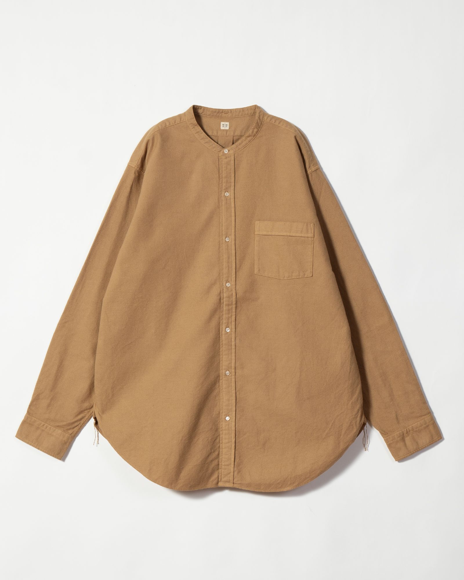 T.T - 【ラスト1点（16）】Lot.104 Band Collar Shirt Camel - TAIGA