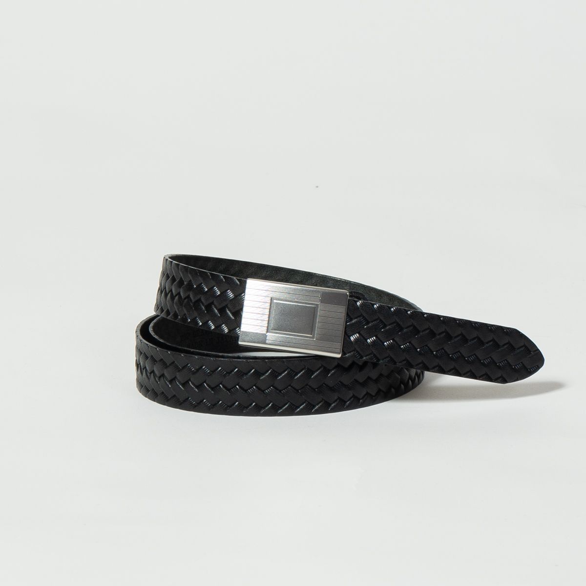 T.T - Lot.021 Basketweave Pattern Belt Black - TAIGA TAKAHASHI