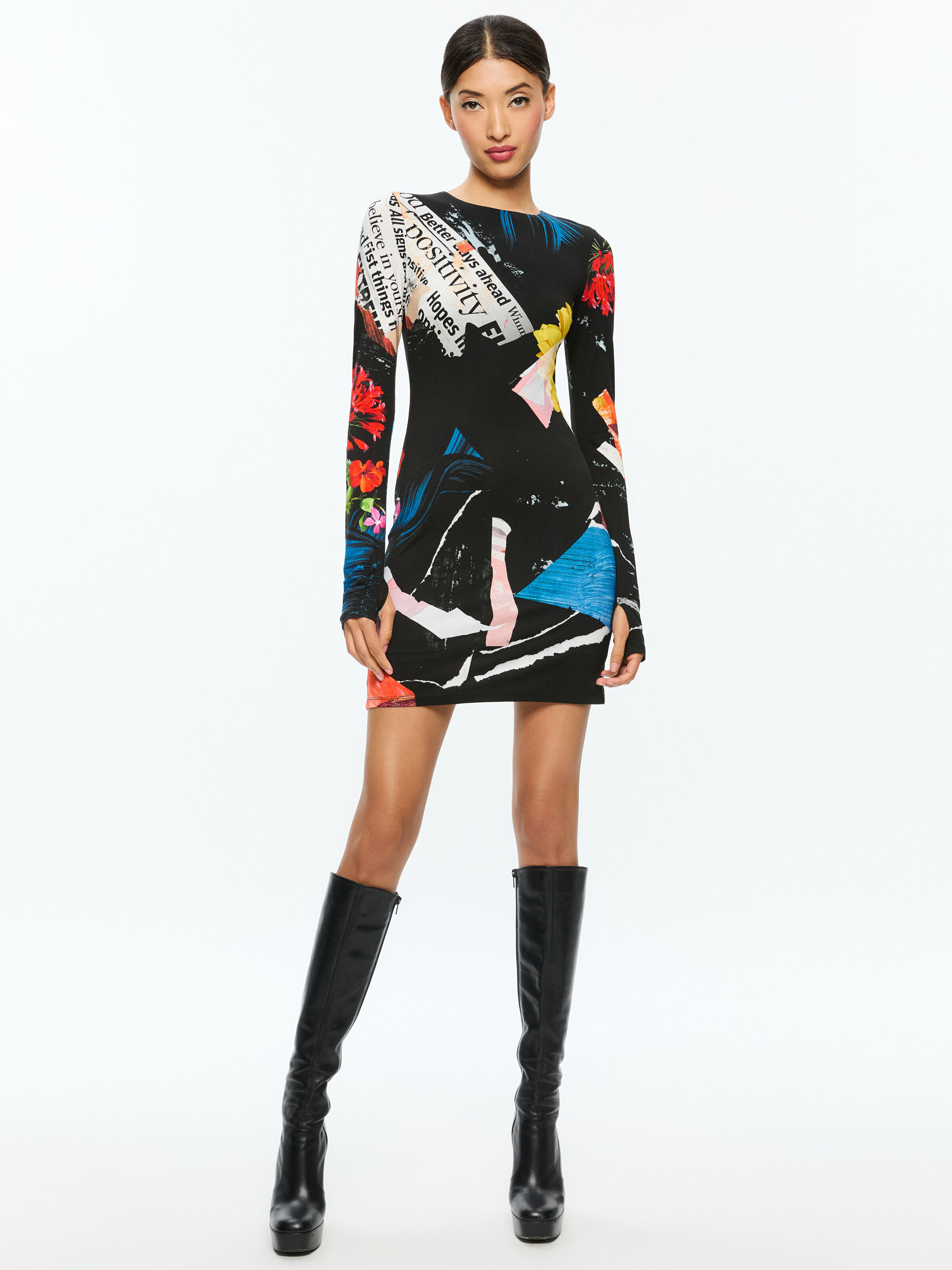 DELORA MINI DRESS in AZALEA FLORAL | ALICE + OLIVIA