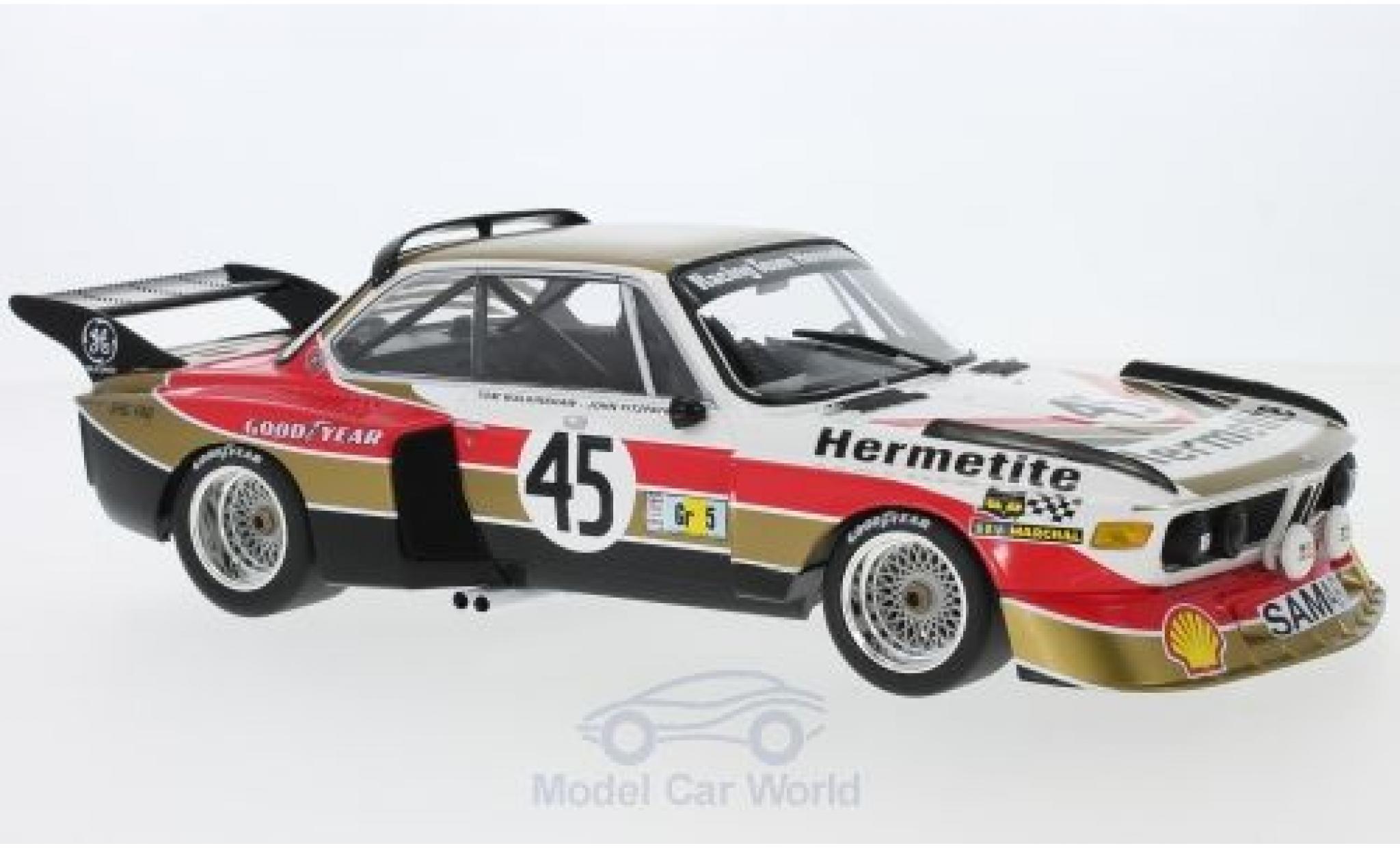 Diecast model cars Bmw 3.5 1/18 Minichamps CSL No.45 Hermetite